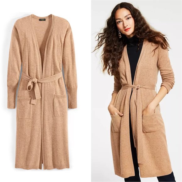 charter club heather camel cashmere cardigan FINAL PRICE NO OFFER CONSIDERED - Picture 9 of 10